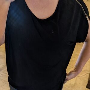 Black Zipper Detail Top